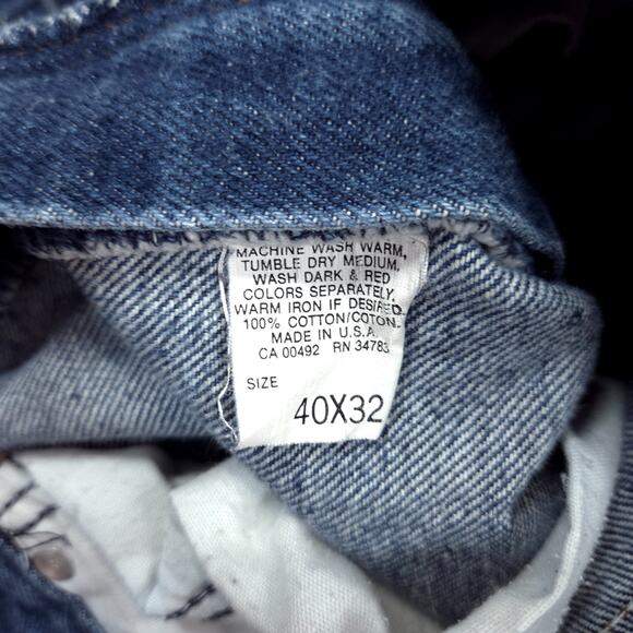 Vintage 80's Lee Riders Jeans Mens 37x31 Dark Wash Cowboy USA Union Made - Picture 3 of 9